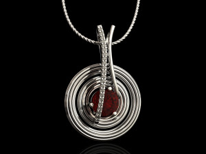 bail across circular pendant 3Dプリントモデル