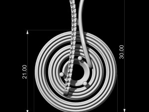 bail across circular pendant 3Dプリントモデル