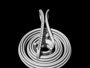 bail across circular pendant 3Dプリントモデル