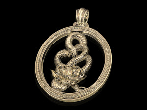 snake with flower pendant 3D-printmodel