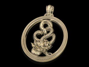 snake with flower pendant 3D Print Model