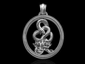 snake with flower pendant 3D-printmodel