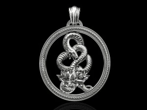 snake with flower pendant 3D Print Model