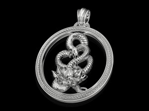 snake with flower pendant 3D-printmodel