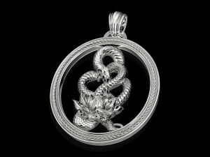 snake with flower pendant 3D Print Model