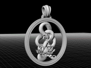 snake with flower pendant 3D-printmodel