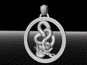 snake with flower pendant 3D-printmodel