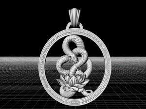 snake with flower pendant 3D-printmodel