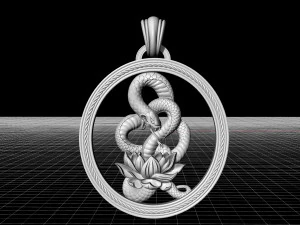 snake with flower pendant 3D Print Model