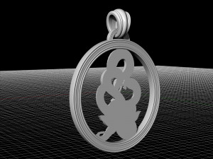 snake with flower pendant 3D-printmodel