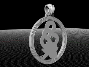 snake with flower pendant 3D Print Model