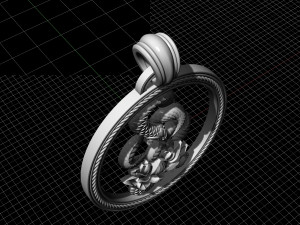 snake with flower pendant 3D-printmodel