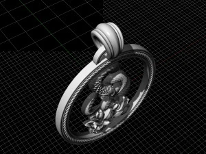 snake with flower pendant 3D Print Model