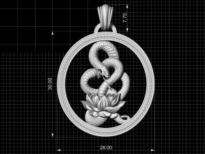 snake with flower pendant 3D-printmodel
