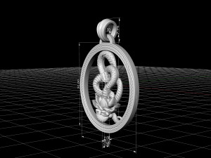 snake with flower pendant 3D-printmodel