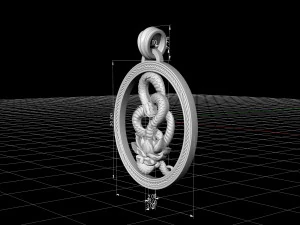 snake with flower pendant 3D Print Model