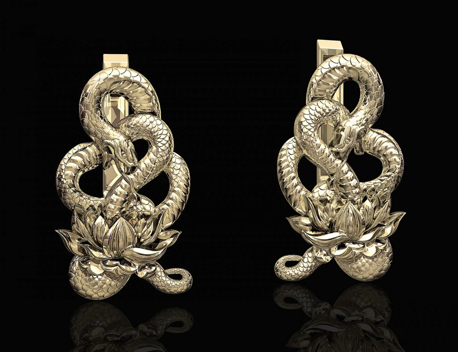 snake with flower earrings 3D Print Model .c4d .max .obj .3ds .fbx .stl .blend