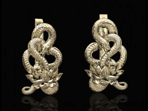 snake with flower earrings 3D Print Model