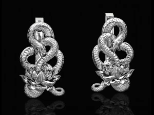 snake with flower earrings 3D Print Model