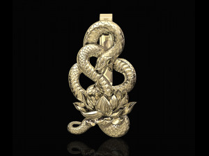 snake with flower earrings 3D 打印模型