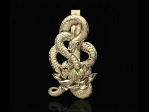 snake with flower earrings 3D Print Model