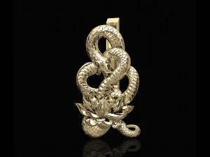 snake with flower earrings 3D Print Model