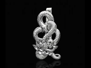 snake with flower earrings 3D Print Model