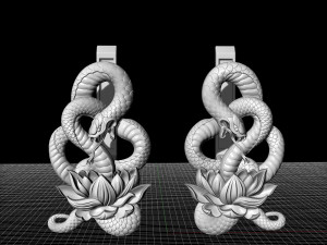 snake with flower earrings 3D 打印模型