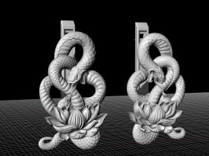 snake with flower earrings 3D 打印模型