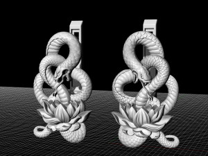 snake with flower earrings 3D 打印模型