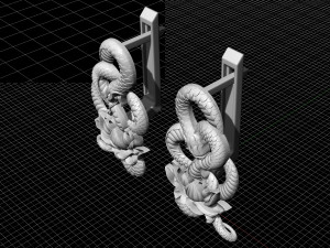 snake with flower earrings 3D 打印模型