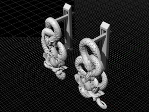 snake with flower earrings 3D Print Model
