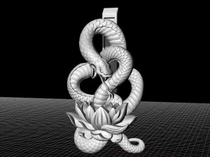 snake with flower earrings 3D Print Model