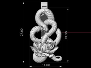 snake with flower earrings 3D 打印模型