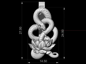 snake with flower earrings 3D Print Model