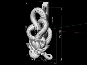 snake with flower earrings 3D Print Model