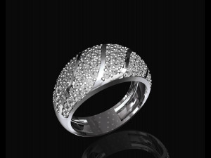 striped ring with gems 3D-Druckmodell