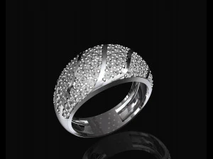 смугасте кільце з дорогоцінними каменями 3D Принт Модель