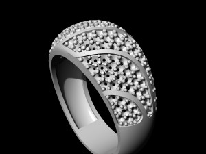 striped ring with gems Modelo de Impressão 3D