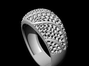 striped ring with gems 3D Print Model