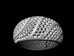 striped ring with gems Modelo de Impressão 3D