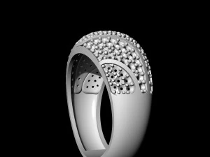 striped ring with gems 3D Print Model