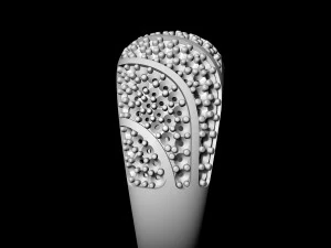 striped ring with gems 3D Print Model