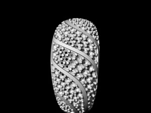 striped ring with gems 3D Print Model