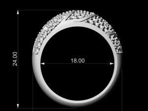 striped ring with gems 3D Print Model