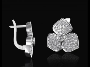 сережки три листочки 3D Принт Модель