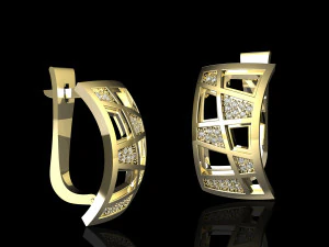 сережки із заготовками 3D Принт Модель