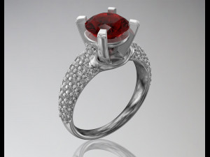 diamond ring with ruby 3D-Druckmodell