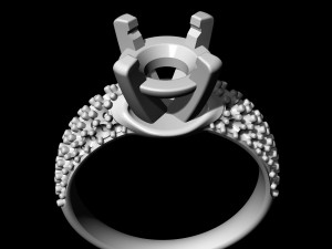 diamond ring with ruby 3D-Druckmodell