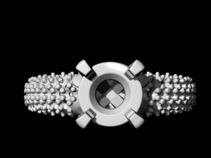 diamond ring with ruby 3D-Druckmodell